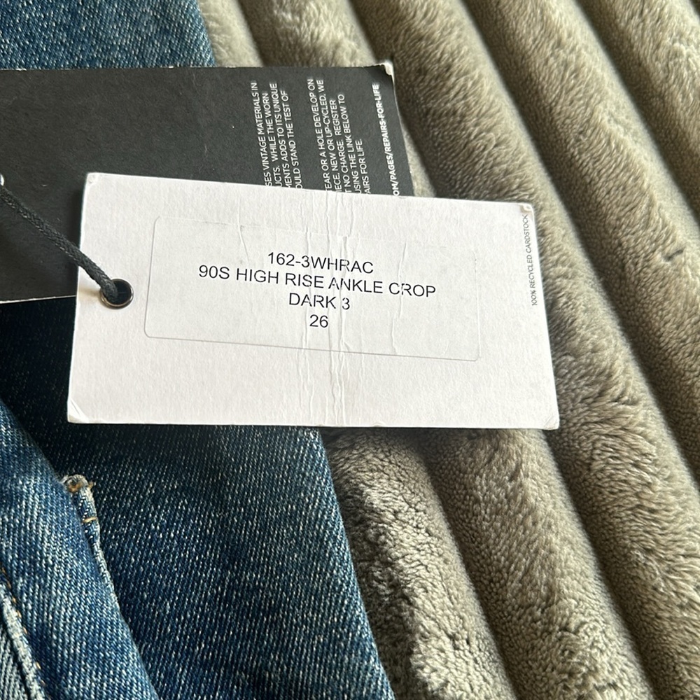 Re/Done High Rise Ankle Crop Size 26 NWT - Picture 8 of 9
